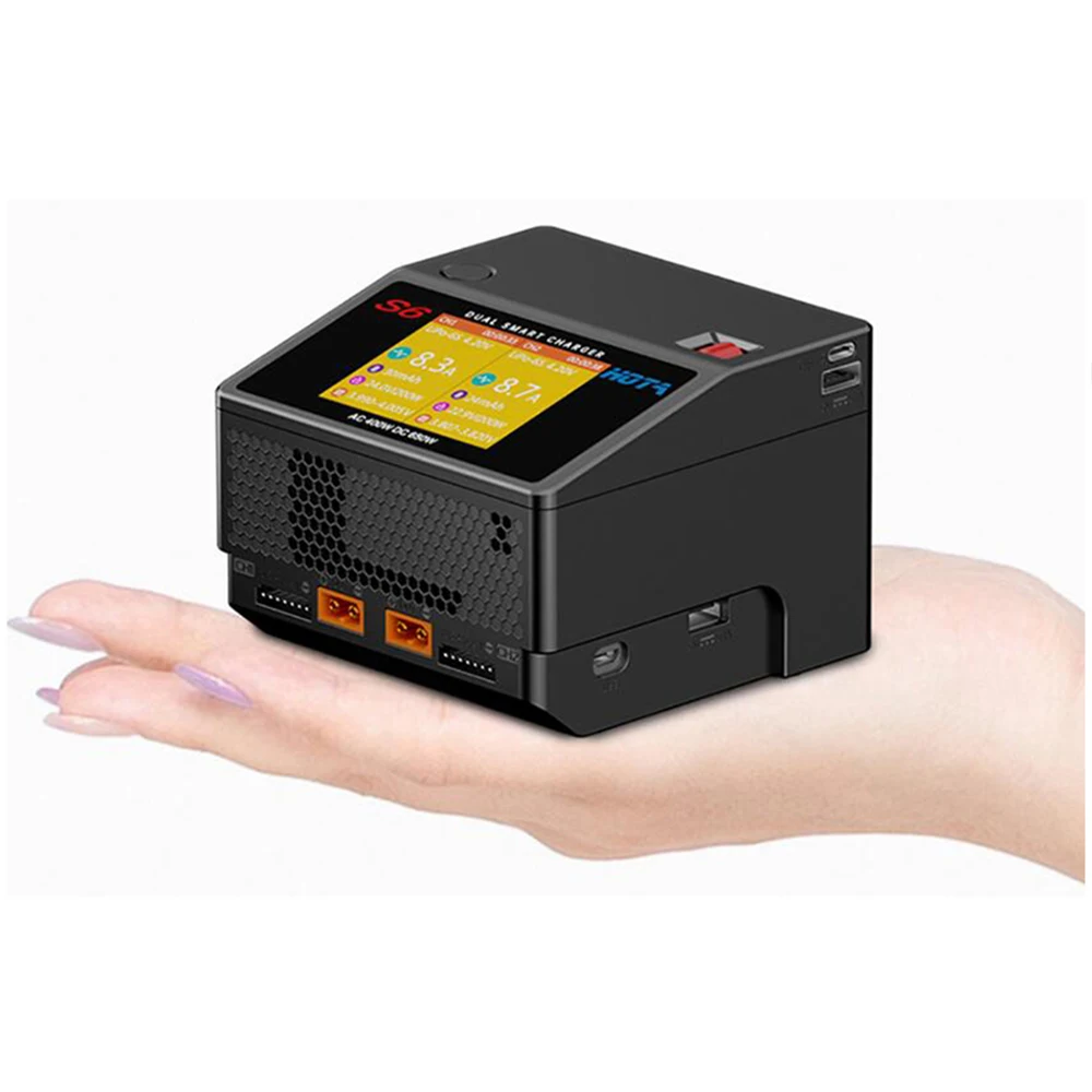 HOTA S6 AC 400W DC 325W*2 15A*2 Dual Channel Lipo Charger for 1-6S LiHv/LiPo/LiFe/Lilon Battery