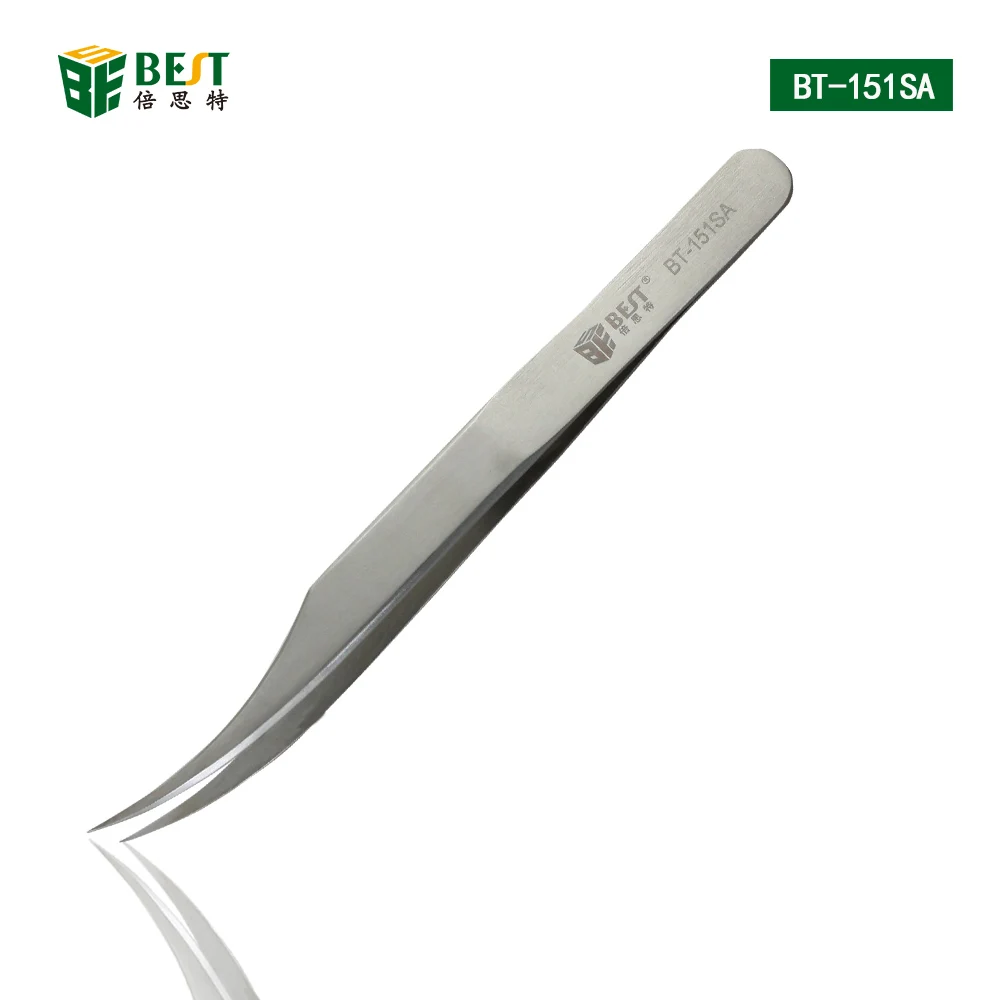 

BST-151SA Hot sale Stainless Steel Eyebrow Tweezer Repair Tools Hyperfine High Precision Anti Acid Tweezers