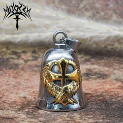 Motorcycle Biker Bell Hanger GOLD Angel Wing Cross Lucky Gremlin Ride Safe for Bikers & FREE Bell Hanger
