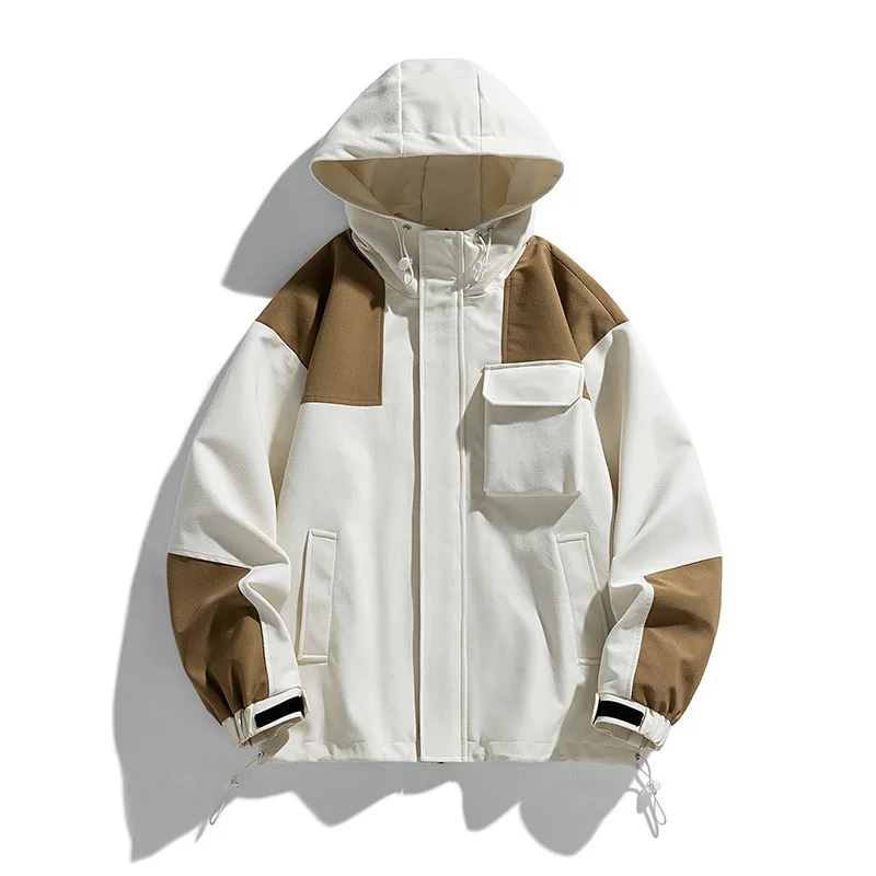 

Spring And Autumn New Jacket Men's Trendy Brand Splicing Men's Clothes Casual Tooling Jacket