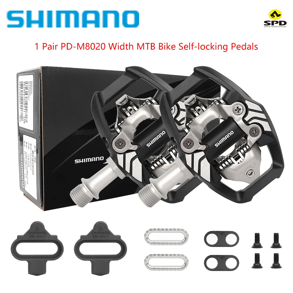 SHIMANO Deore XT PD-M8020 Pedals for MTB Bike Width Platform SPD Self-locking Bike Pedals with SH51 Cleats Original Parts