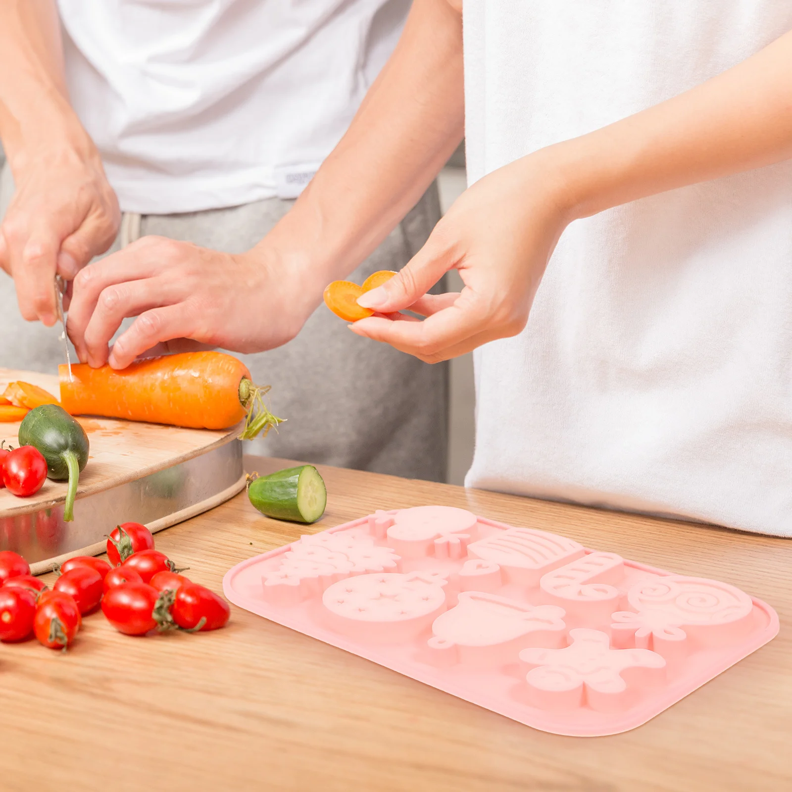 Cetakan Silikon Anti Lengket untuk Kue Cokelat, Kue Kering, Alat DIY Natal, Cetakan Silikon Natal untuk Cokelat