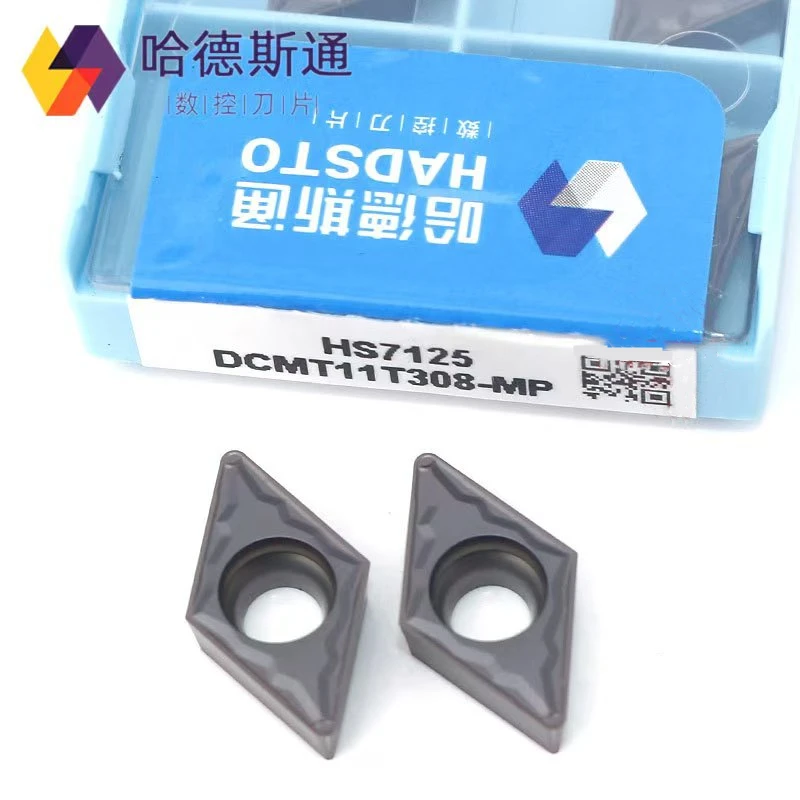 Hadsto 100% Original Dcmt 11t304 Mp Dcmt11T308-Mp Hs7125 Hs7225 Lathe Turning Carbide Cnc Turning Blade Processing Stainless Steel Internal Hole Knife Particles