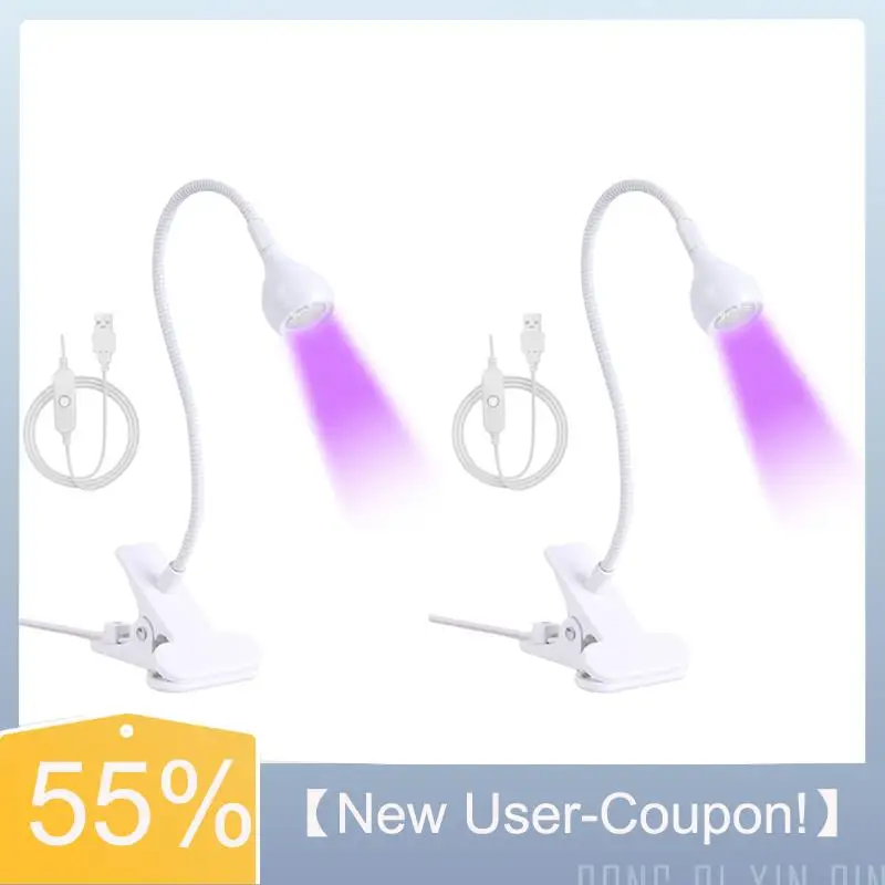 A60T New Portable Home Nail Lamp Nail Curing Lamp For Gel Polish With Black Gooseneck And Clip