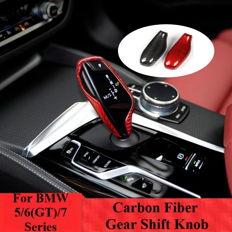 

Для BMW 5 серии 6 GT 7 серии New Energy, крышка ручки переключения передач из углеродного волокна, внутренняя ручка переключения передач, отделка, аксессуары для интерьера