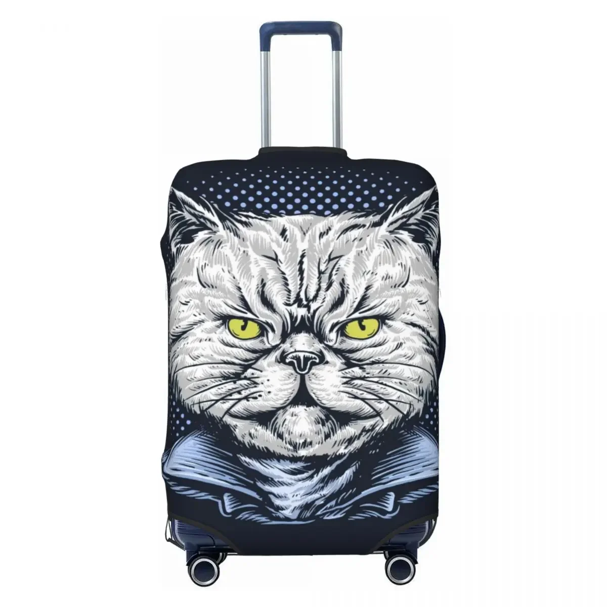 Hand Drawn Cat Wearing Jacket Luggage Protective Dust Covers Elastic Waterproof 18-32inch Suitcase Cover Travel Accessories