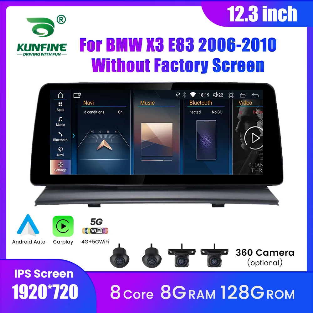 لسيارات BMW X3 E83 2006-2010 راديو السيارة الاندورويد نظام تحديد المواقع والملاحة الوسائط المتعددة مشغل فيديو الصوت ستيريو Carplay أندرويد السيارات 12.3 بوصة #3