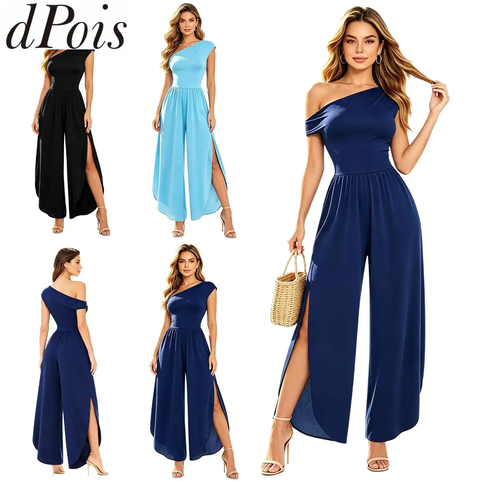 summer-women-elegant-off-the-shoulder-leotards-rompers-irregular-shoulder-split-legs-jumpsuit-for-raves-wedding-party-vacation