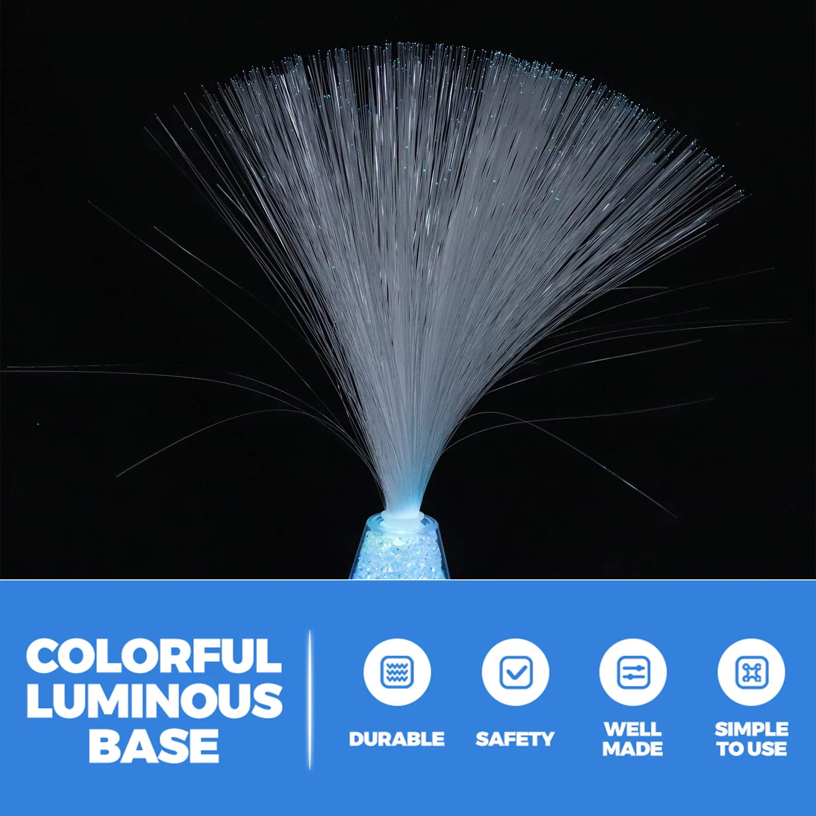 Lampada da tavolo con luce in fibra ottica che cambia colore 3D Rgb, luce notturna per la lampada decorativa da tavolo domestica