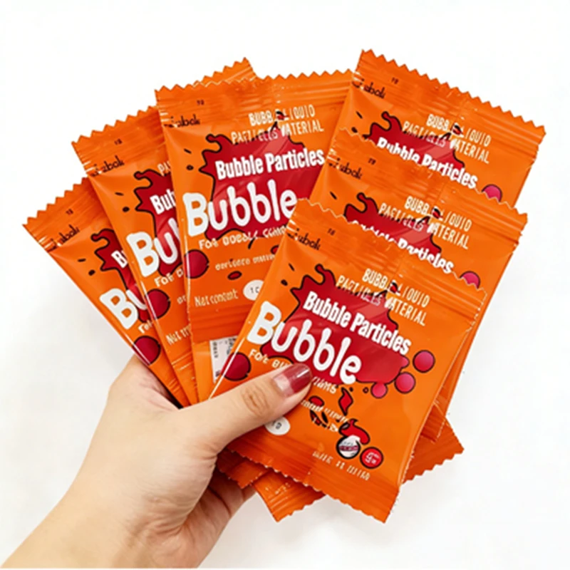 Nachfüllpackung für Seifenblasenmaschine – enthält 10 kleine Beutel. Sorgt für eine kontinuierliche Blasenbildung.