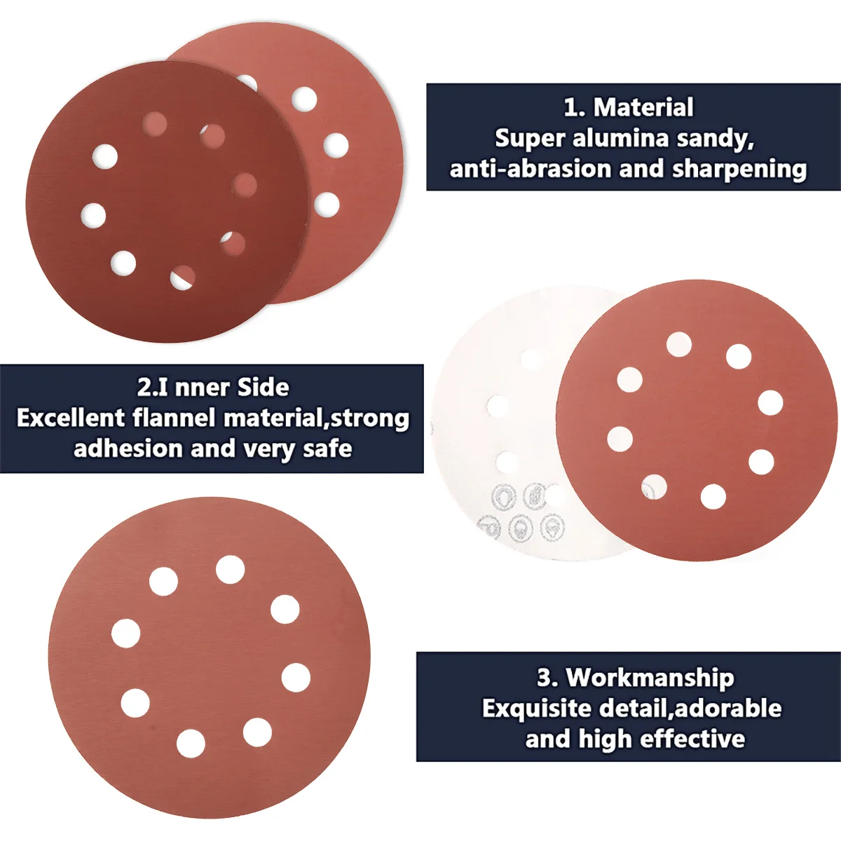 100/300Pcs Round Sanding Discs Pads 6 Inch Sandpaper Set Round Pad Sandpaper Wood Polishing Grinding Sheet Abrasive Tool