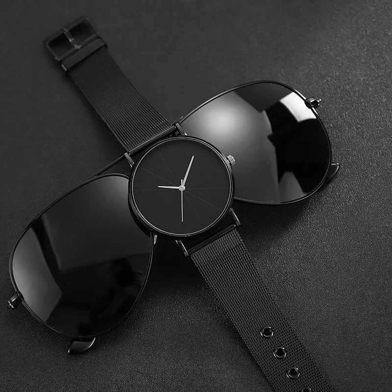 

Минималистичные мужские часы, деловые кварцевые часы для мужчин, модные мужские наручные часы из нержавеющей стали, часы с сетчатым ремнем, Reloj Hombre