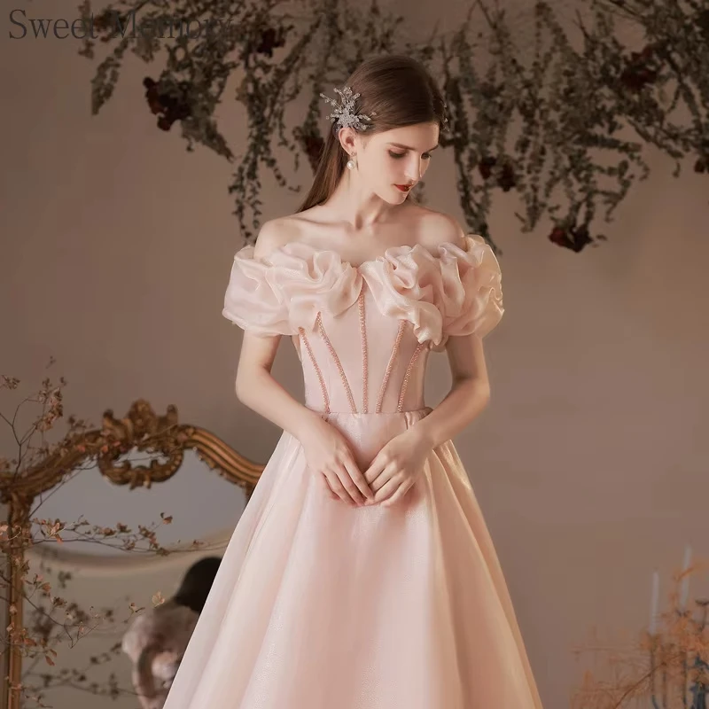 

N158 Women Elegant Beauty Prom Dresses Sweet Memory Off The Shoulder Sexy Girl Homecoming Gowns Princess Luxury Dresses
