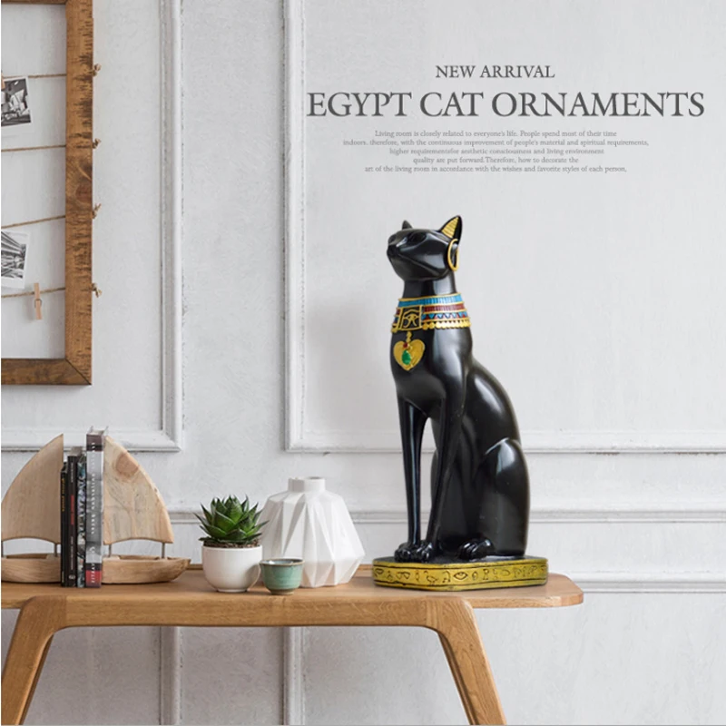 Resina Bastet Cat Crafts figurina di gatto egiziano scultura animale Home Office decorazione Desktop scultura astratta studio ornamento