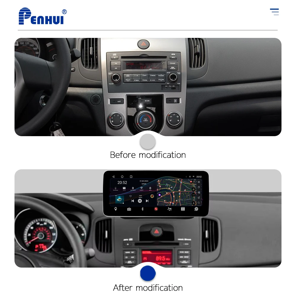 Autoradio pour Kia Forte, 12.3 ", Android 2009, CarPlay, DSP, Audio, 2017-10,0