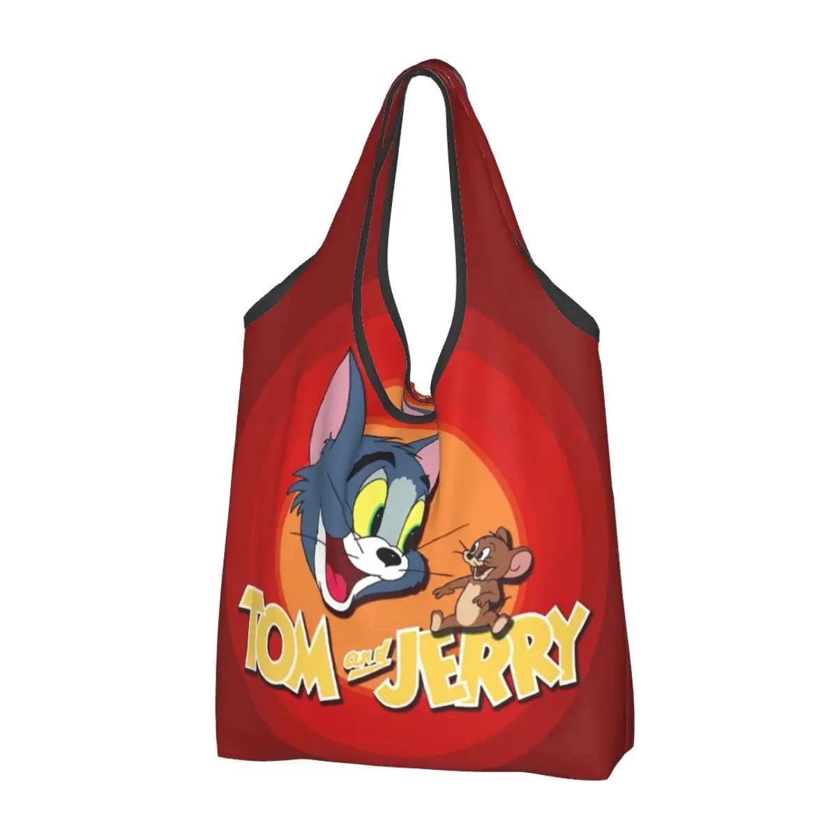 Custom Recycling Tom And Jerrys American Animation Shopping Bag Women Tote Bag Portable Cartoon Groceries Shopper Bags