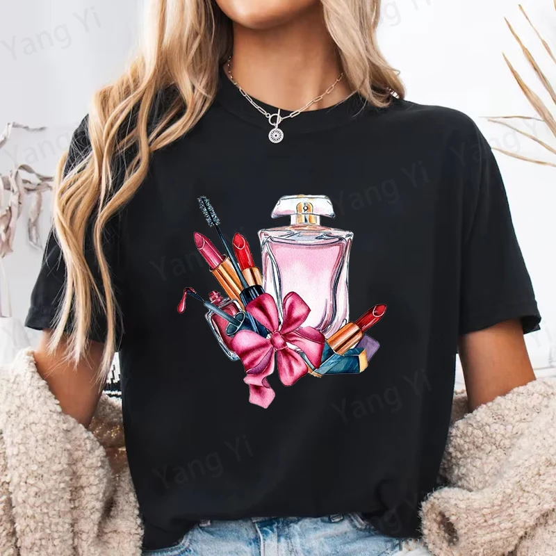Men Women Fashion T Shirt Funny Charming Perfume Cosmetics Print T Shirt Classic Versatile Shirt Unisex Casual Plus Size Tops