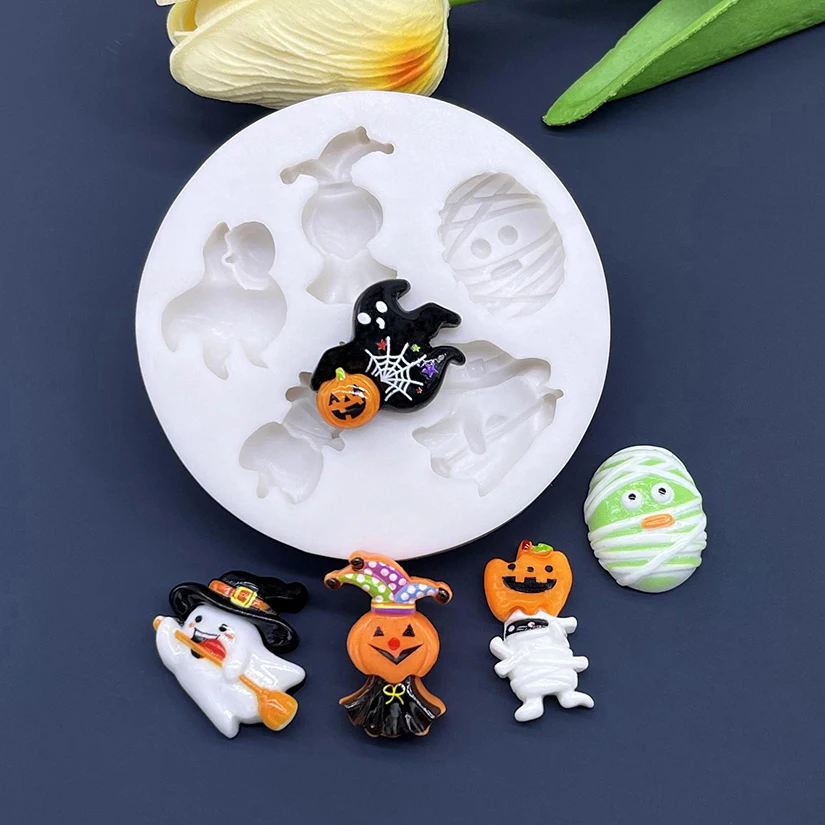 Jack-O'-Lantern Mummy Ghost Halloween Silicone Cake Baking Mold Sugarcraft Chocolate Cupcake Fondant Decorating Tools