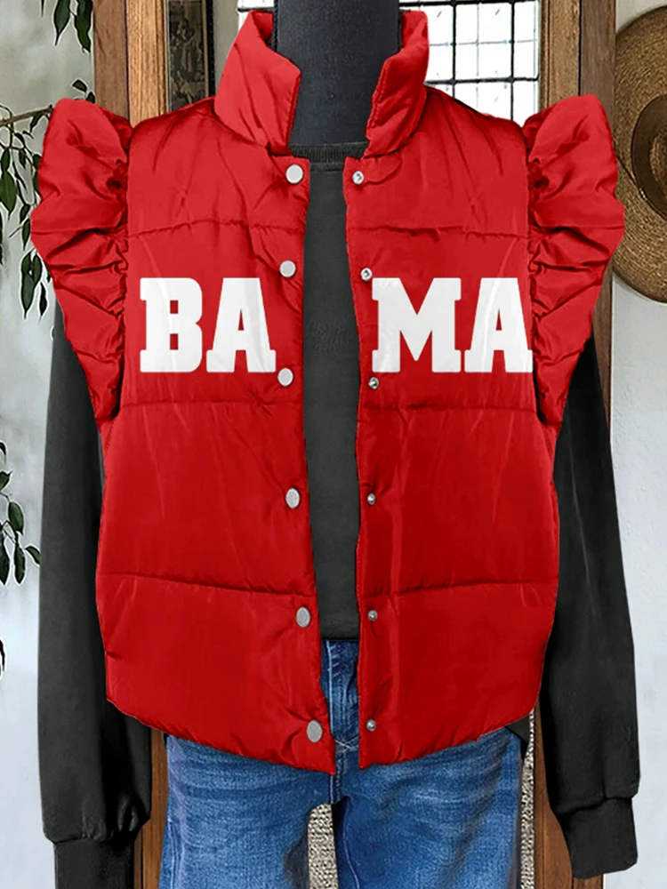 Klassiek rood Bama Gameday-vest met ruches