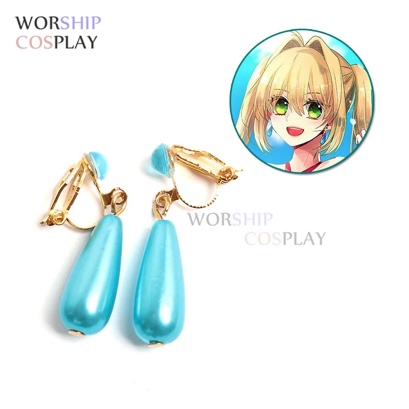 

Nero Claudius Cosplay Ear Clip Japanese Anime FGO Woman Cosplay Costume Swimwear Cosplay Clip Earrings