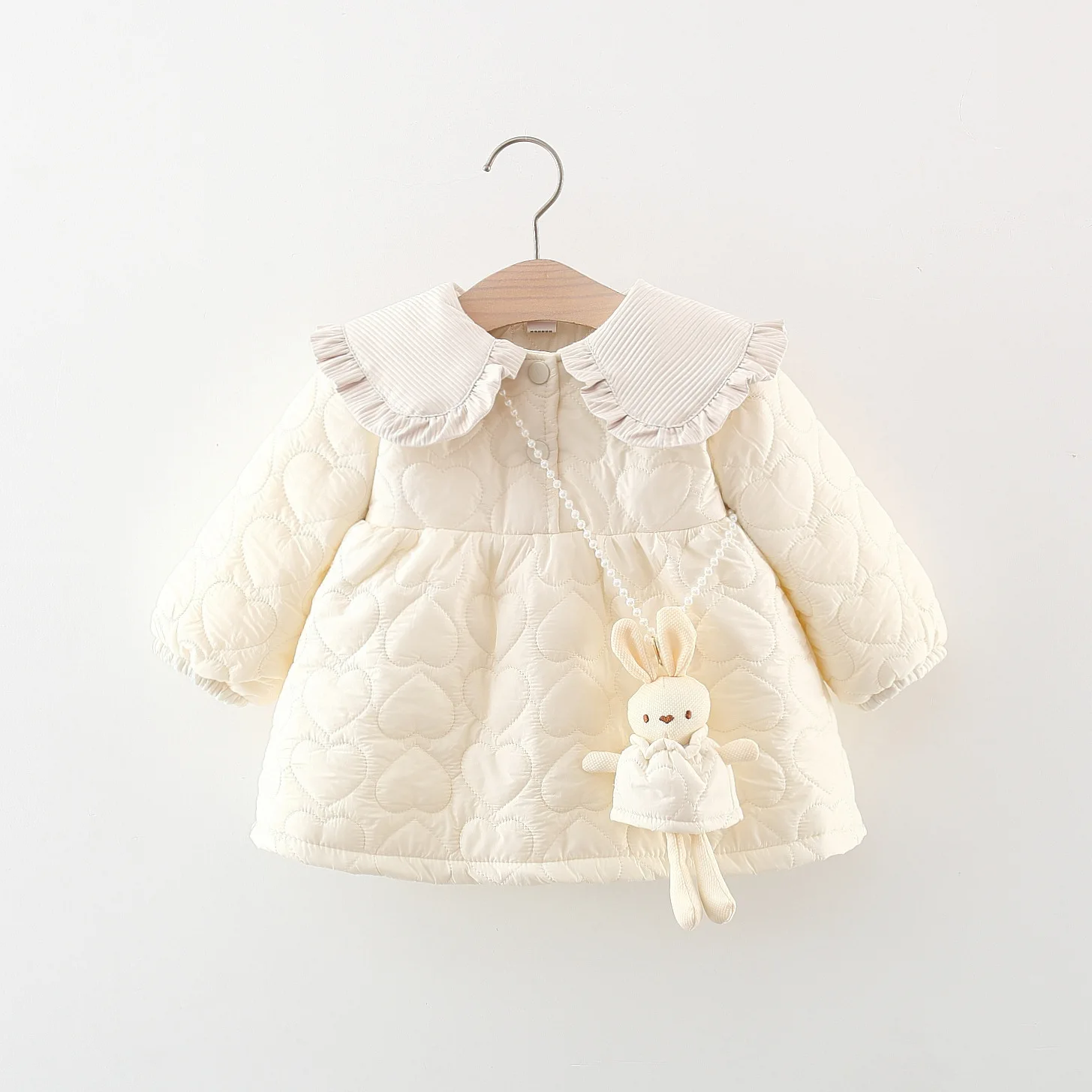 New winter style lapel bunny pendant, quilted cotton clothes for girls, love quilted cotton clothes, free bunny bag