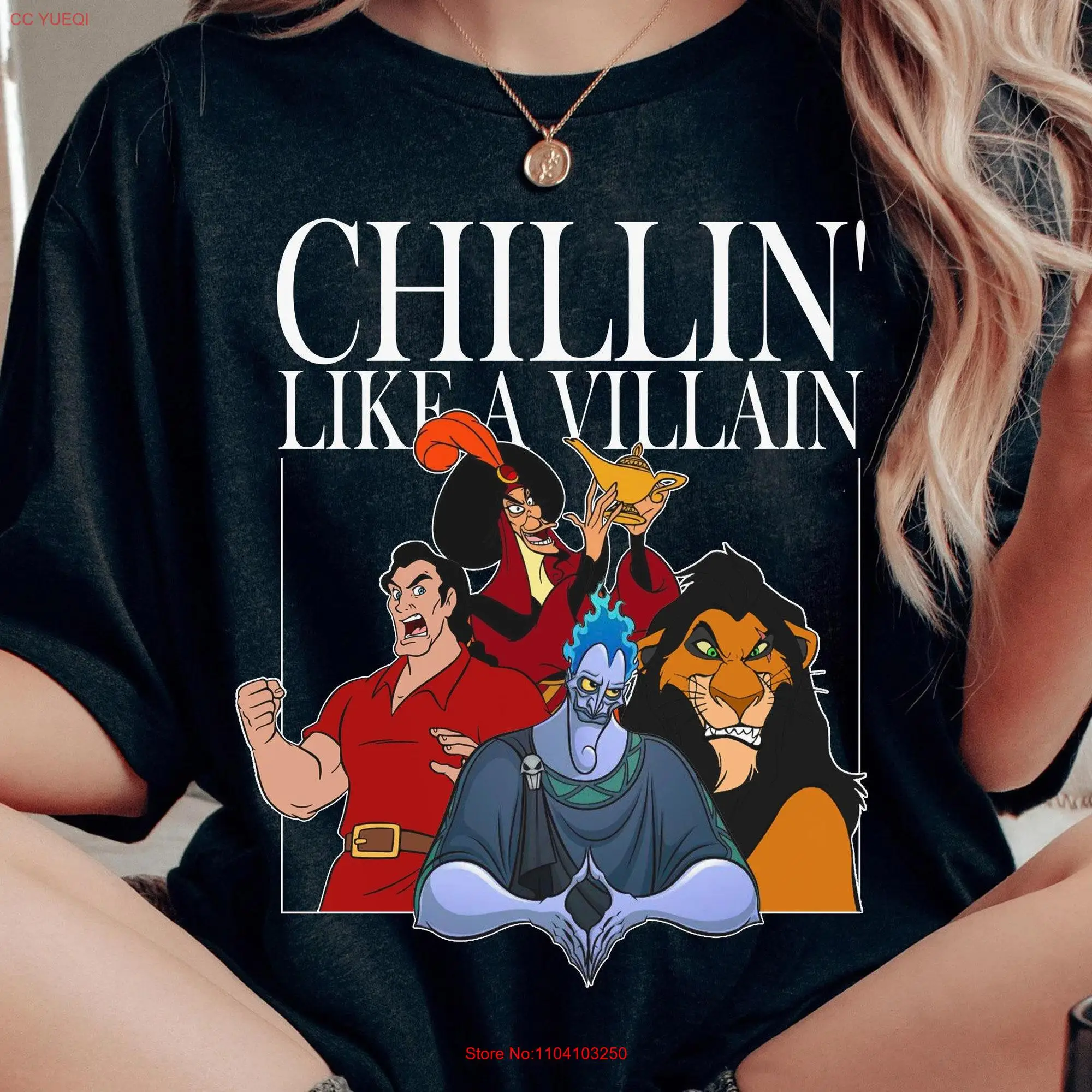 Jafar Hades Scar Gaston Chillin' Like A Villain Comfort Colors T Shirt Retro Villains Group Painted 2024 Family Trip