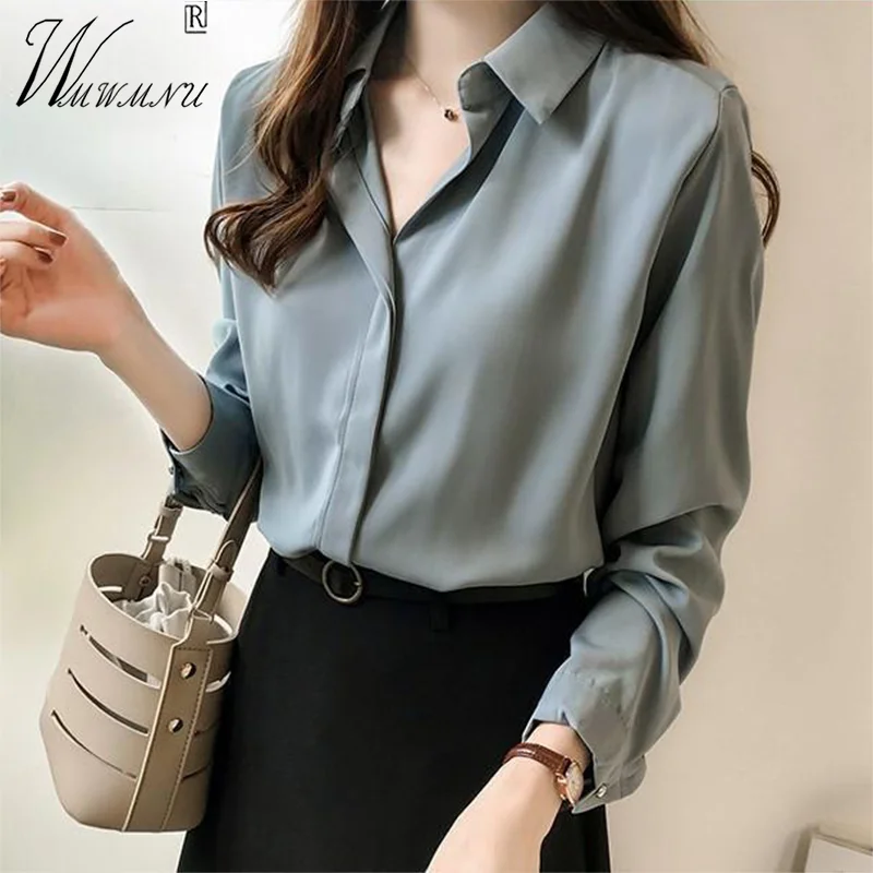 Đầm Nữ Công Sở Cơ Bản Áo Voan Thời Trang Màu Oversize 4XL Áo Sơ Mi Nữ Mỏng Dài Tay Blusas Mùa Xuân 2023 Mùa Thu