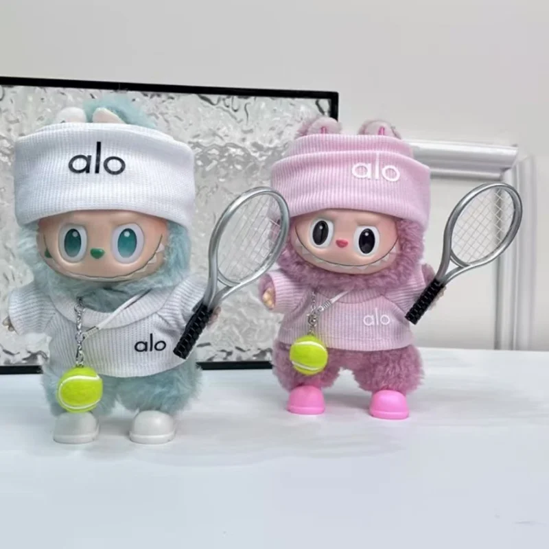 Accesorios Deportivos de Tenis y Bádminton para Muñeca Labubu/Crybaby de 15-17 cm: Sombrero Plano, Pantalones, Ropa, Suéter, Falda Plisada, Conjunto de Ropa