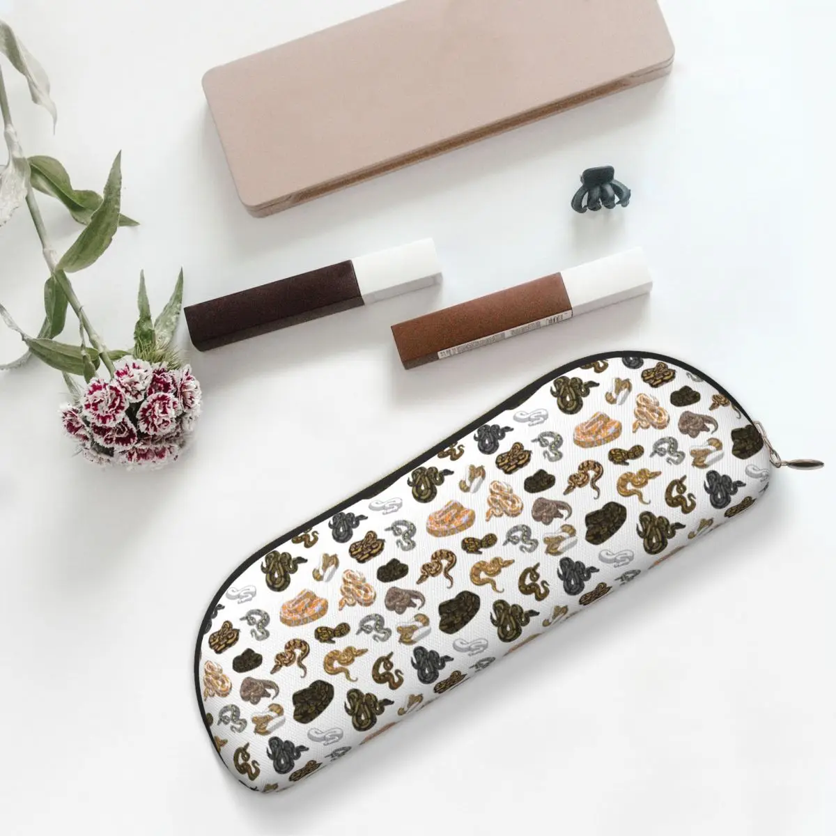 الكرة بيثون مورف الأفعى نمط مقلمة حامل قلم تخزين القرطاسية سعة كبيرة صندوق القلم حقيبة أقلام رصاص لمدرسة الطلاب