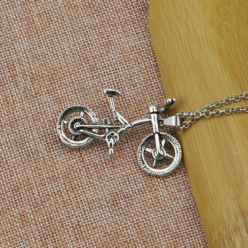 New Fashion Necklace For Women Man Classic Bicycle Silver Color Choker Pendant Necklace Party Jewelry