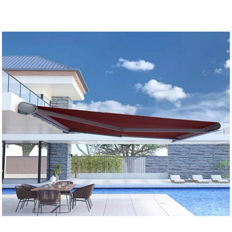 

High-End Full Cassette Awning Retractable Outdoor Awning Sun Shade with Remote Control Operation for House