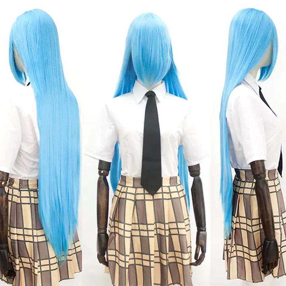 100cm Cosplay Wig Long Straight Cosplay Anime Costume Party Wigs Pink Blue Green Orange Black Purple Synthetic Wig Heat Resistan