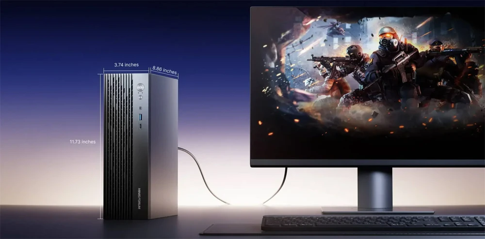 Minisforum Gamer Mini-PC AMD Ryzen 9 7945HX RTX 4060 8G GDDR6 RTXA2000ADA 2×DDR5 Win 11 Kompakter Desktop-Bürocomputer 12900HK