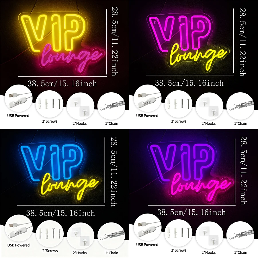 Vip Lounge Led Neon Sign, Suitable For Business Decor Of Nightclubs, Bars, Hotels, Nail Salons, Offices, Clubs And Massage Shops