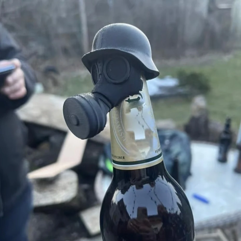 

Креативная пылезащитная крышка для пивной бутылки, забавная универсальная немецкая противогаза, шлем, крышка для бутылки, пробка для пивной бутылки, пивная бутылка