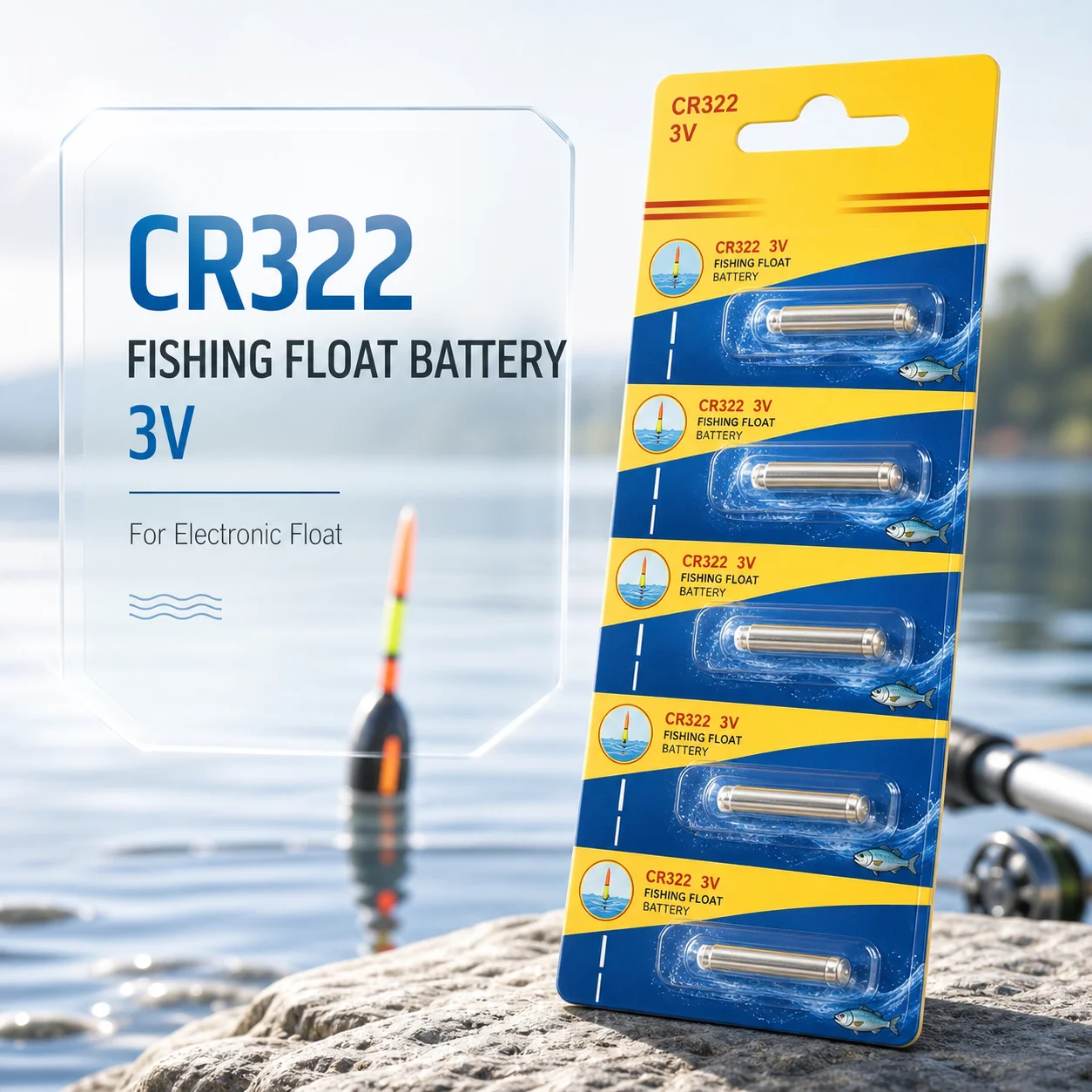 Fishing Float Battery CR322 3V Lithium Pin Type Button Cell 5PCS for Electronic Night Float Bobber Use Batteries