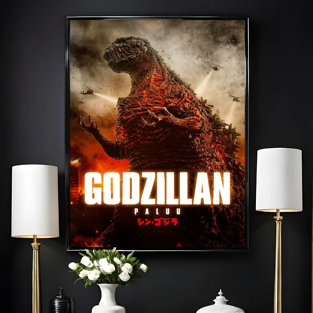 1pc G-GoDZilla 2014 Sci-Fi Monster Movie Poster Sticky Wall Art Printing Waterproof Home Living Bed Room Bar Aesthetic Decor