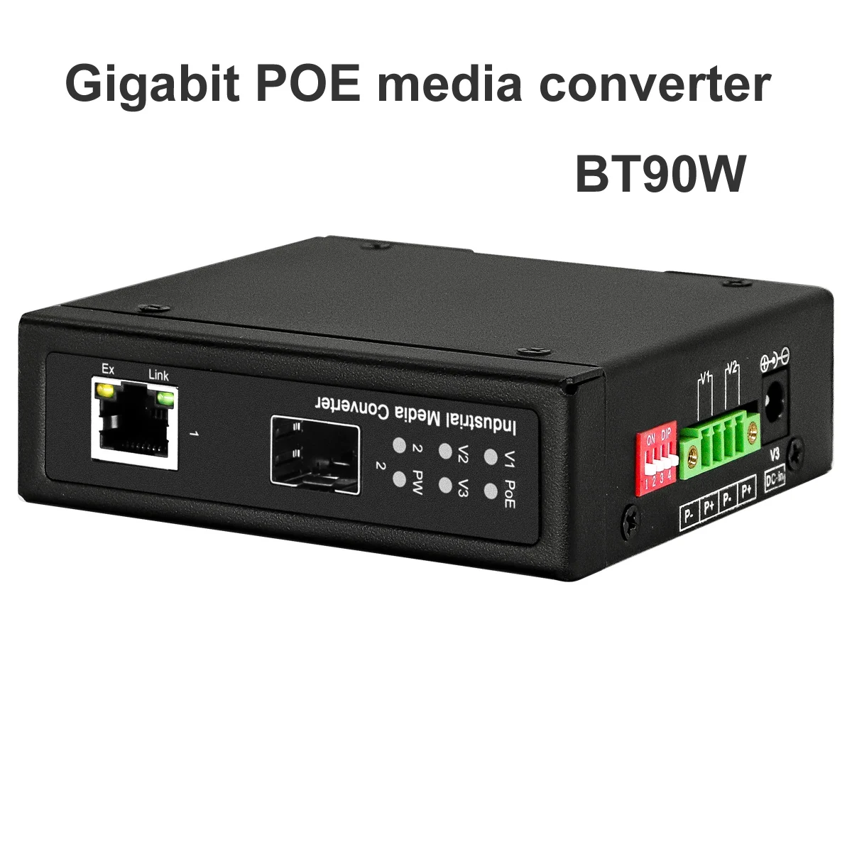 

POE Media Converter DC Input Industrial 802.3at/bt Max 90w Output