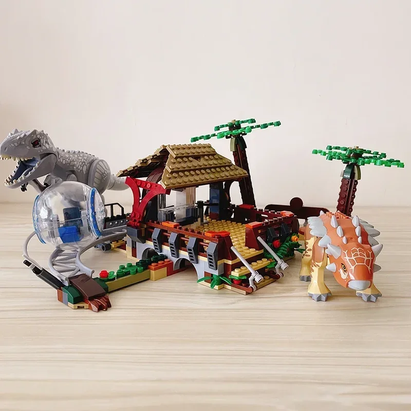 Compatibile MOC Imposta Dinosaur Park Serie di film Building Blocks Indominus Rex vs. Ankylosaurus Mondo dei bambini Giocattoli Regalo 75941