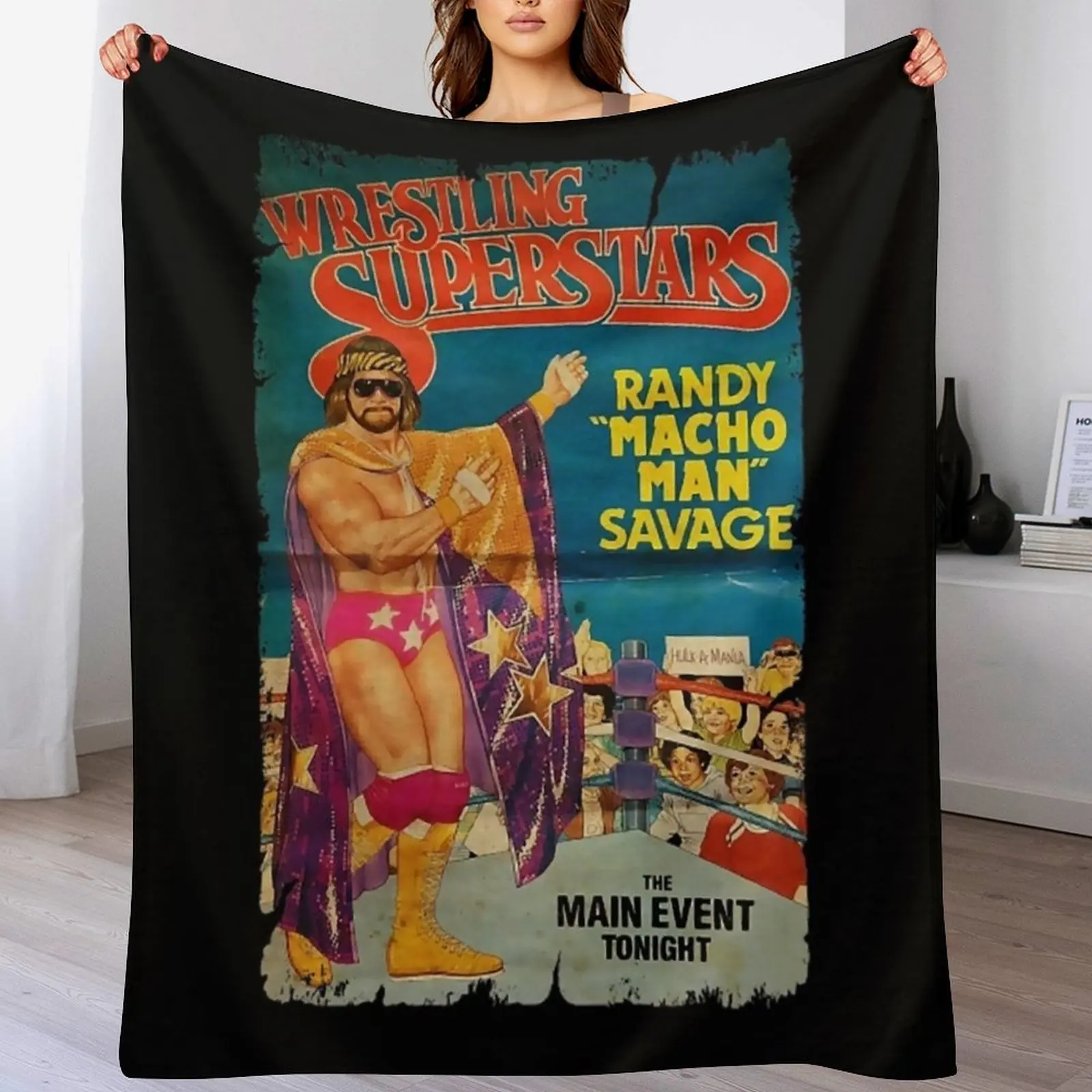 Vintage comedy retro classic actor 80s 90s sport wrestlers Wrestling 133 Throw Blanket Bed Fashionable Blankets For Bed Blankets