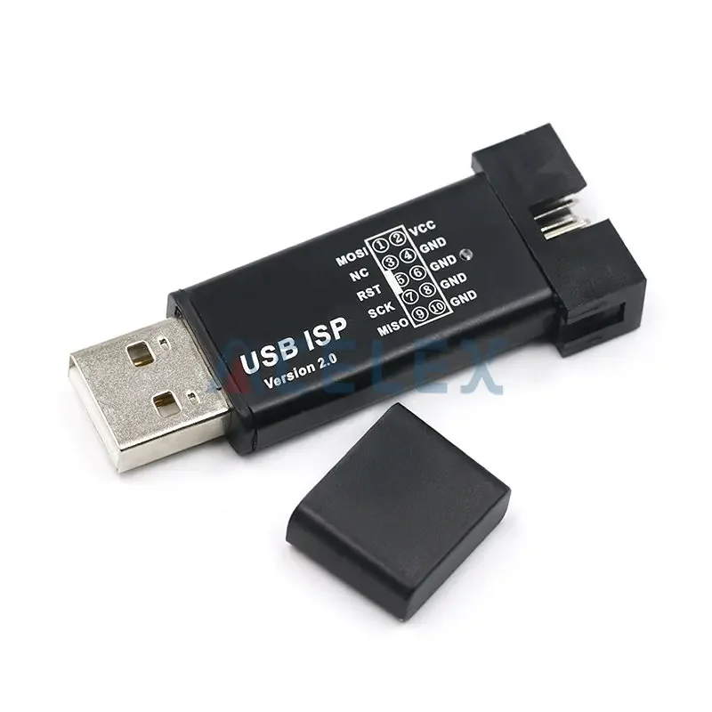 Aluminum shell USB ISP USBISP USBASP ASP Programmer for 51 ATMEL AVR WIN7 64 (Random color)