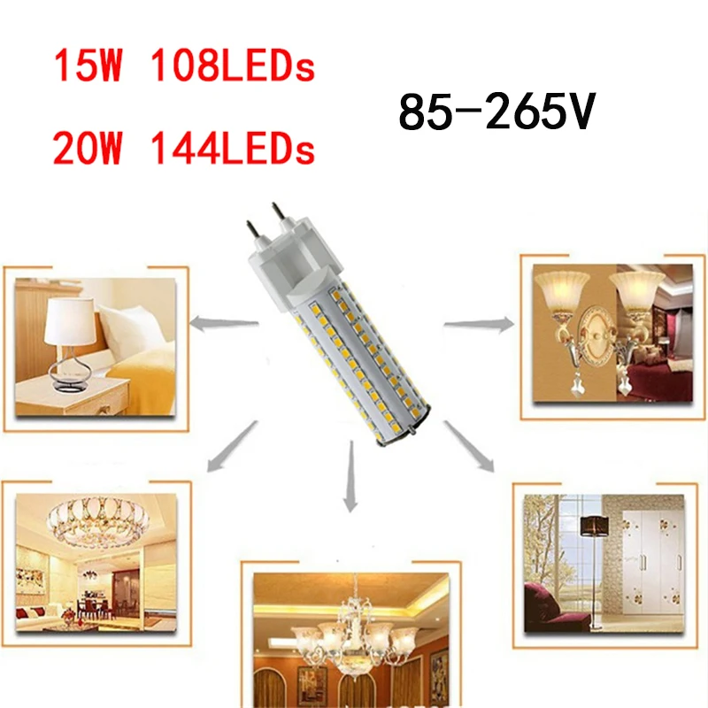 

G12 LED Bulbs 15W 20W SMD 2835 High brightness 360 degree lighting fixture corn bulb for home indoor lights AC85-265V led lamp