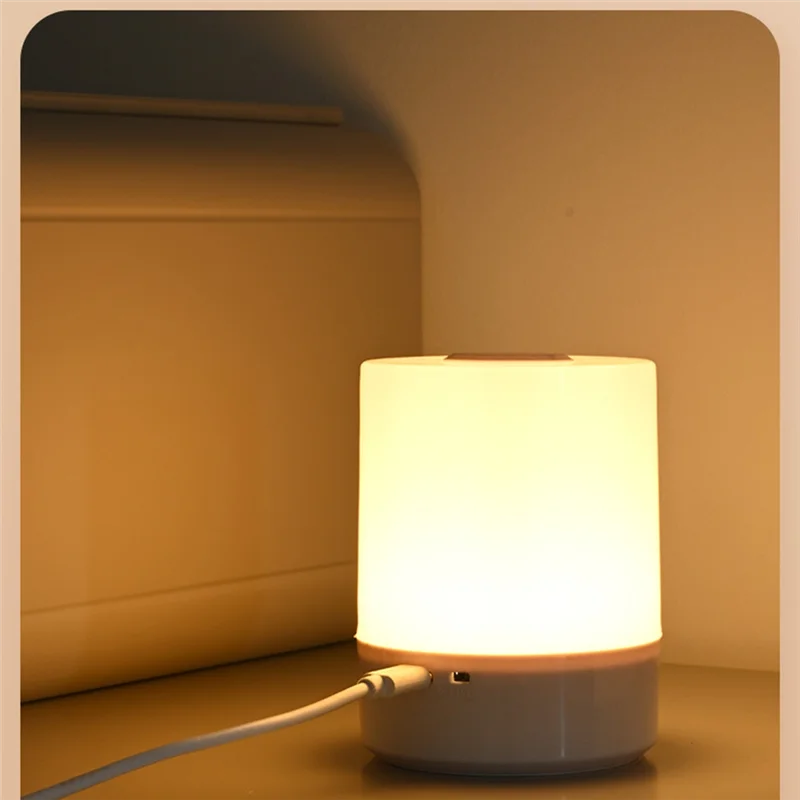 Lámpara de noche táctil, lámpara LED USB, luces recargables de tres colores para cocina, pasillo, armario, dormitorio, luz nocturna