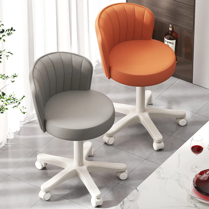 Wheels Luxury Bar Stools Round Swivel Bedroom Designer Bar Stool Counter Back Sillas Para Barra De Cocina Home Furniture