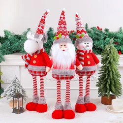 Multiple Christmas Standing Posture Telescopic Dolls Desktop Display Window Christmas Snowman Elk Doll Decoration Ornaments