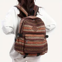 Mochilas nuevas Vintage con parche de gran capacidad para mujer, mochila de viaje de estilo étnico, mochila bordada