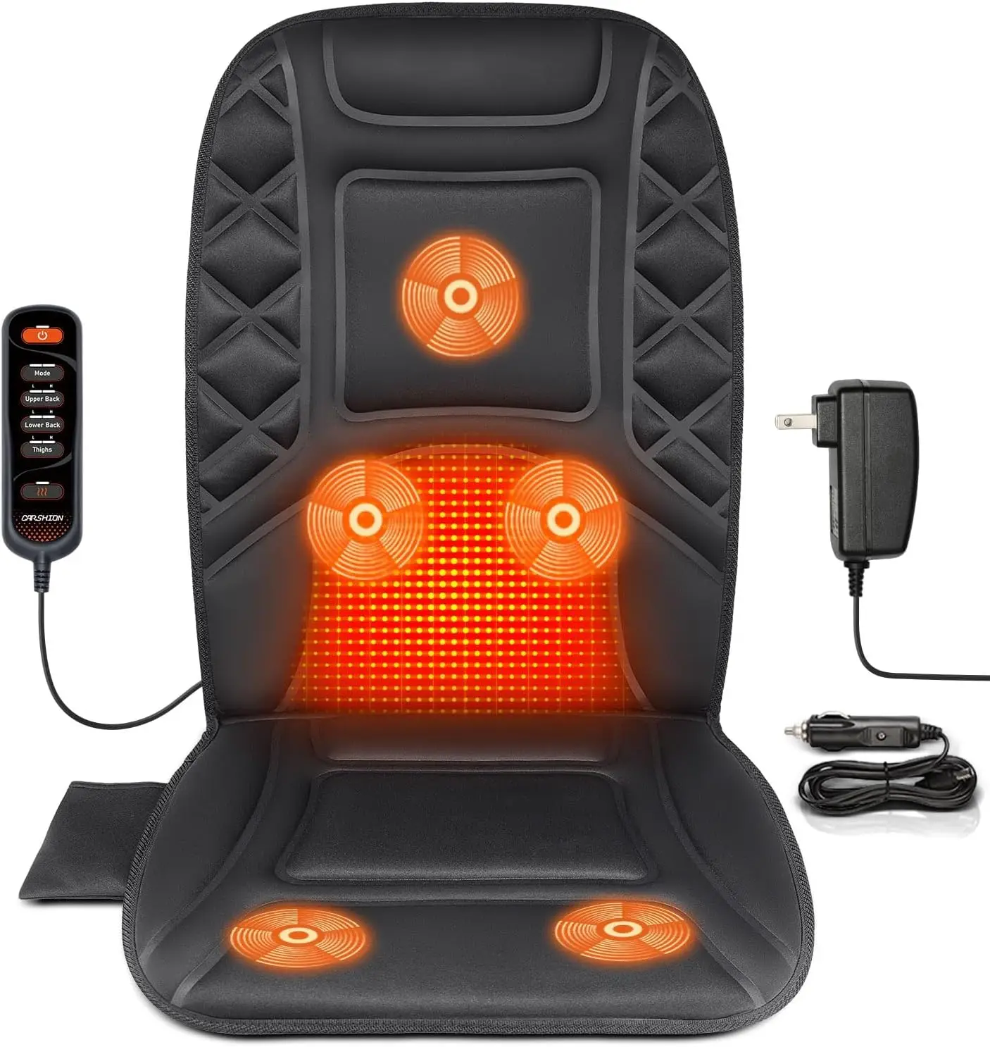 

Heated Seat Cushion with 5 Vibrating Massage Nodes for Pain Relief in Home and Office Use