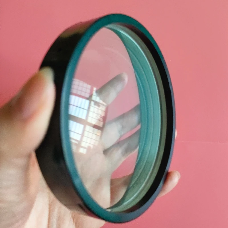 Large Double Concave Glass Lens With Frame Diameter 100mm Focal Length -300mm Biconcave Glass Lens With Plastic Frame