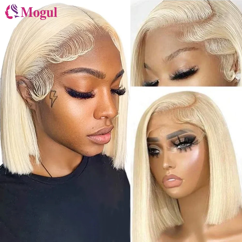 

613 Blonde Short Bob Wigs Human Hair 13x4 Bone Straight Lace Front Human Hair Wig Bob Brazilian Blonde Human Hair Wigs For Woman