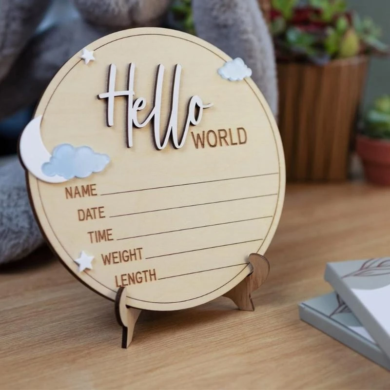 Easy Assemble Baby Record Photography Props for First Year Hospital Announcement Board Design 425F